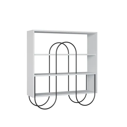 Moderne Konsole Beistelltisch in Weiß - Stylischer Wandtisch mit einer Breite von 96 cm und einer Höhe von 99 cm. Ideal für jeden Raum, bietet eine elegante Ablagefläche und ist aus langlebigem Material gefertigt.