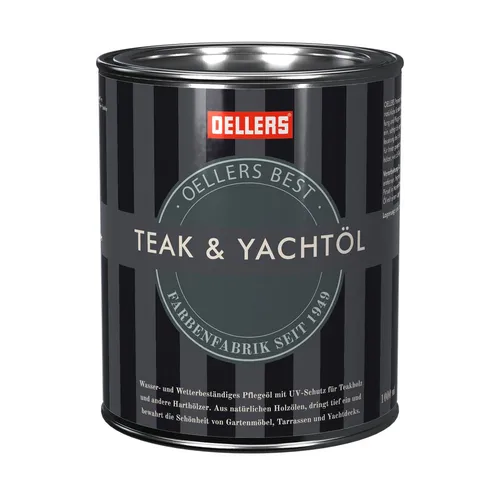 OELLERS Teakholzöl Premium 1 Liter - Holzöl für Hartholz, farblos und wasserabweisend, ideal zur Pflege und Imprägnierung von Teak, Bangkirai und anderen Tropenhölzern im Außenbereich.