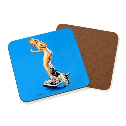 Gil Elvgren Untersetzer mit Aufschrift