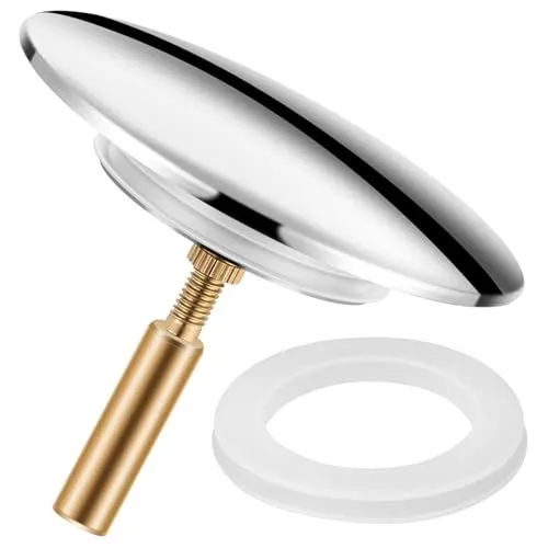 Badewannenstöpsel,Universaler ⌀ 70 mm Verstellbar, Rostfrei, Messing mit Chrom-Finish,Doppel-Dichtung,für alle Badewannen