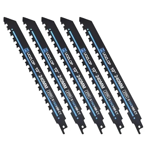 MUOZLOP 5tlg 240mm 2TPI Säbelsägeblätter Stein,Säbelsägeblätter hartmetall | Steinsäge,Sägeblätter Säbelsäge für Metall,Ziegel