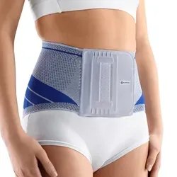 Bauerfeind LumboTrain waisted Titan Gr. 7 - Bandage für LWS, bietet sanften Druck und Massageeffekt zur Schmerzlinderung und Mobilisation des Rückens. Ideal für Damen, leicht anlegbar durch praktische Handschlaufen.