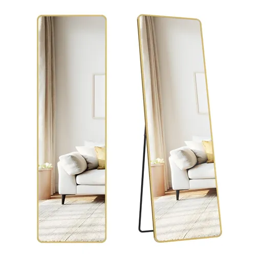 SONGMICS Ganzkörperspiegel 150 x 40 cm – Rechteckiger Standspiegel mit Aluminiumrahmen - Vollflächiger Blick auf Ihr Outfit! Der SONGMICS Ganzkörperspiegel (150 x 40 cm) ist flexibel einsetzbar, bruchfest dank Hartglas und verleiht jedem Raum einen eleganten Touch.