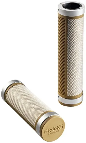 Brooks England Ltd Cambium Grips - Hochwertige Lenkergriffe für Ihr Fahrrad - Fahrradgriffe in zwei Längen (100 mm und 130 mm) und passenden Farben zur Cambium Sattelserie, mit thermoplastischer Gummi-Hülse und Aluminium Klemmen für optimalen Komfort und Stil.