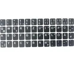 Produktbild DEUTSCHE Tastaturaufkleber- schwarz MATT 48 Tasten 1,1 cm x 1,3 cm Tastatur aufkleber Selbstkleben kompatibel für Gateway - Schwarz