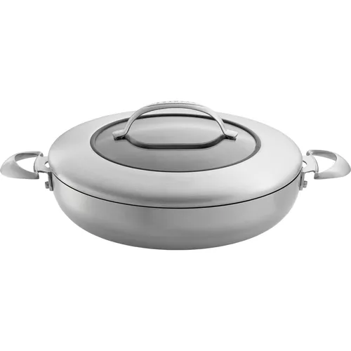 SCANPAN CTX Schmorpfanne 32 cm mit Deckel | 5-schichtige Konstruktion - Pfanne für alle Herdarten mit langlebiger Stratanium Antihaftbeschichtung – ideal für gesundes Kochen und einfache Reinigung. Ofenfest bis 250 °C für vielseitige Kochmethoden.