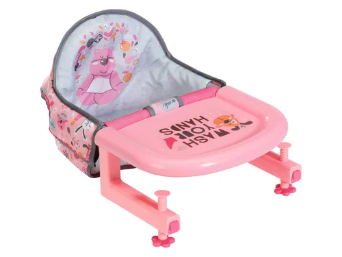 Zapf Creation BABY born Table Feeding Chair - Puppen Zubehör - Praktischer Tischstuhl für BABY born Puppen, passt an Tische mit 15-40 mm Dicke und fördert interaktives Spielen beim Essen.