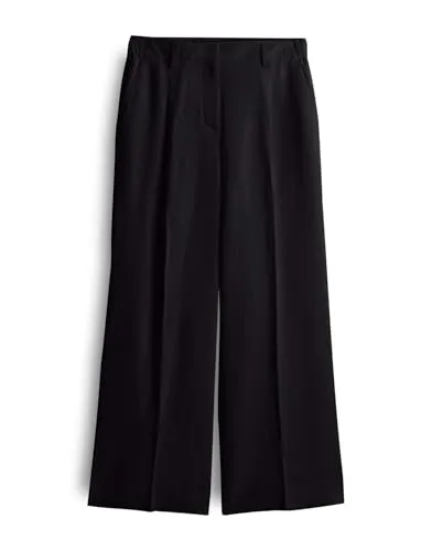 someday Damen Culotte CELINO Cropped Wide - Viskose Leinen Mix in Schwarz, Größe 36 - Damen-Hosen | Moderne Culotte mit weiter Passform aus hochwertigem Viskose-Leinen-Mix für ein angenehmes Tragegefühl. Ideal für stilvolle Outfits.
