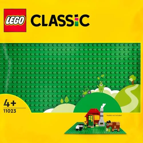 LEGO CLASSIC Grüne Bauplatte 11023 - Spielzeug für kreatives Bauen: Die grüne Bauplatte (25x25 cm) bietet eine stabile Grundlage für fantasievolle Landschaften und fördert freies Denken und Problemlösungsfähigkeiten.