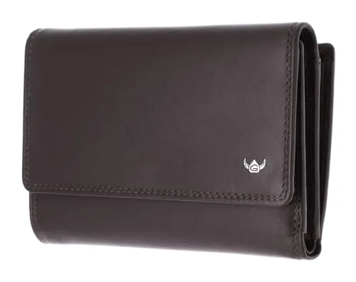 Golden Head Leder Geldbörse Polo RFID Protect Damenbörse 2829 Dunkelbraun