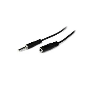 StarTech.com Slim 3,5mm Klinken Stereo Verlängerungskabel - Stecker/Buchse - Audioverlängerungskabel - 28 AWG - Mini-Phone Stereo 3,5 mm (M) - Mini-Phone Stereo 3,5 mm (W) - 2,0m - Schwarz (MU2MMFS)