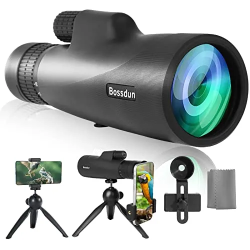 Monokulares Teleskop,10-30X50 Zoom HD Monokular mit IPX7 Nebel Wasserdicht Stoßfest, FMC BAK4 Prisma Monokular Teleskop Hohe Leistung mit Handschlaufe Telefonadapter für Vogelbeobachtung Jagd Camping