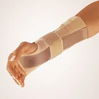 bort 103580 haut Arm- und Handgelenkschiene zur Unterstützung des Handgelenkes mit zusätzlichem Stabilo-Band rechts oder links, rechts large, beige