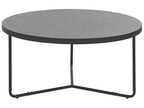Runder Couchtisch in Betonoptik grau/schwarz ⌀ 80 cm Melody - Beistelltisch fürs Wohnzimmer mit modernem Design in Betonoptik, ideal als Ablage für Pflanzen und Deko und passt perfekt in jeden Raum.