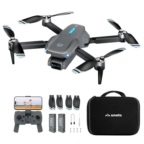 Produktbild Ameta Drohne mit Kamera 4K für Erwachsene, S20 Lite FPV Drone für Anfänger, RC Quadrocopter mit Bürstenloser Motor, 36 min Flugzeit, Höhenhaltung, Kreisflug, Geschenk Spielzeug für Kinder (165 g)