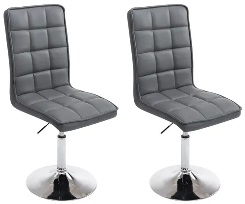 CLP 2er Set Esszimmerstühle Peking V2 – Drehbar & Höhenverstellbar, Grau