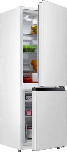 Hanseatic Kühl- und Gefrierkombination HKGK14349BW, 143 cm hoch - Die freistehende Kühl- und Gefrierkombination »HKGK14349BW« bietet 122 l Kühl- und 53 l Gefriervolumen. Mit drei Gefrierschubladen, LED-Beleuchtung und akustischem Warnsignal ist sie ideal für Ihre Küchenorganisation.