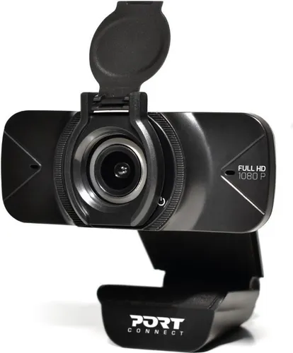 Port Designs 900078 Webcam 2 MP - Full HD 1080p für klare Videos - Webcam mit 2 MP und 1920 x 1080 Pixel Auflösung, ideal für Videokonferenzen und Streaming, kompakt und leicht für einfache Handhabung.