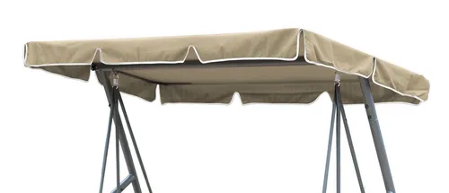 GRASEKAMP Universal Ersatzdach für Hollywoodschaukel - Beige - Hochwertiges Ersatzdach für Hollywoodschaukeln, passend für Breiten von 110-145 cm und Längen von 170-200 cm. Schnell montiert dank praktischer Tunnelschlaufen. 100% wasserabweisendes Polyester für langlebigen Schutz.