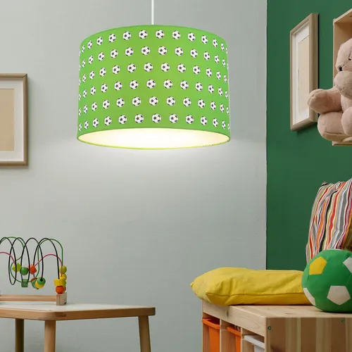 Hängeleuchte Pendellampe Fußballoptik Kinderzimmerlampe grün 1 flammig D 35 cm