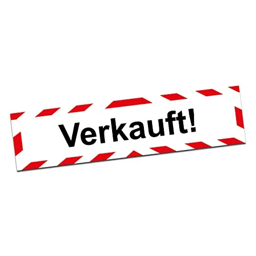 Finest Folia Hinweis Aufkleber 20x5cm Warnzeichen Hinweisschild selbstklebend wasserfest aus Vinyl für Briefkasten Kfz Gas Haupthahn Schild Folie R197 (03 Verkauft!)