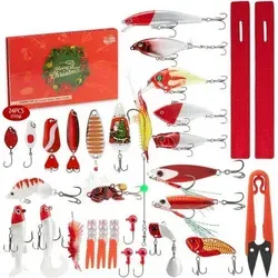 Adventskalender 2025 24 Tage Angelköder Set für Angler Männer Teenager