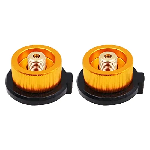 Namvo 2 Stück Gasadapter Outdoor Wandern Camping Herd Adapter Konverter Herd Anschluss für Butankanister auf Schraubgaskartusche