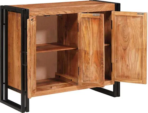 vidaXL Sideboard Braun aus Akazie mit Metallrahmen 4104749 von vidaXL