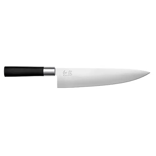 KAI Wasabi Black Kochmesser 23,0 cm - Japanisches Chefmesser mit ergonomischem Griff - Steakmesser aus rostfreiem 6A/1K6 Edelstahl, ideal für präzise Schnitte in der Küche. Ergonomischer Griff für optimale Haptik und langlebige Schärfe.