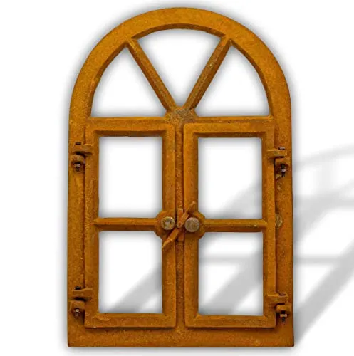 Aubaho Dekoobjekt Stallfenster - Deko-Objekte aus robustem Eisen, rustikales Design mit öffnendem Fenster für einen charmanten Akzent in Ihrem Zuhause.