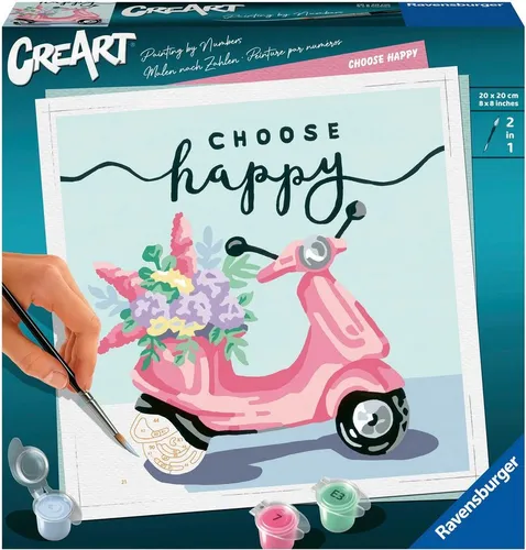 Ravensburger Malen nach Zahlen CreArt, Choose happy, Made in Europe
