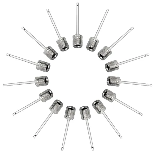 Mobi Lock 15 Stück Ballpumpen-Aufblasnadeln - Luftpumpennadeln aus Edelstahl - Ideal zum Aufpumpen von Fußbällen, Basketbällen, Volleybällen und Allen Anderen Sportbällen