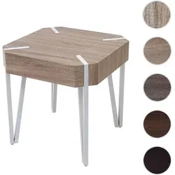 Couchtisch Kos T574 - MVG-zertifizierter Beistelltisch aus Eiche - Moderner Couchtisch mit stabilen Metallfüßen, der durch sein elegantes Design und die pflegeleichte Oberfläche überzeugt. Ideal für jedes Wohnzimmer und einfach im Aufbau.