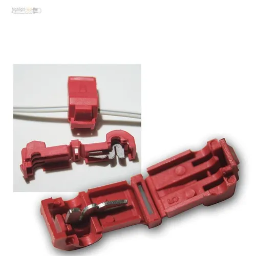 Schnellverbinder für Kabelschuhe ROT 0,5-1,5mm² Stromdieb Klemmverbinder NEU 10