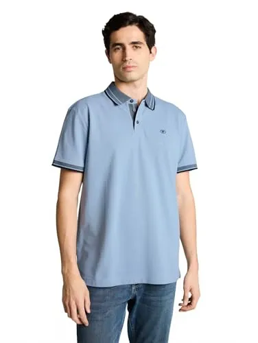 TOM TAILOR Poloshirt - Stylisches Polohemd mit kontrastfarbigem Logo-Print. Aus hochwertigem Piqué-Stoff mit Stretch-Anteil für optimalen Tragekomfort und Bewegungsfreiheit.