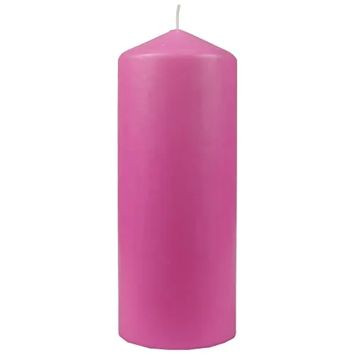 HS Candle Wachskerzen Stumpenkerzen Ø8cm x 20cm (Rose) - Lange Brenndauer - Hergestellt in EU - Kerzen Blockkerzen - Wachs Stumpen