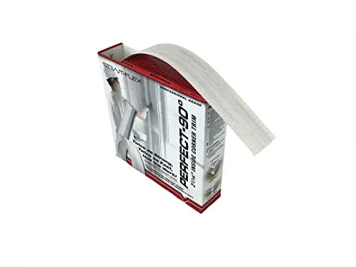 Strait-Flex Kantenprofil PERFECT 90 Grad Weiß á 30,5m - Kantenschutz für Innenkanten im Trockenbau, mit voreingestelltem 90 Grad Winkel für einfache Anbringung und hohe Haftung ohne Blasenbildung.
