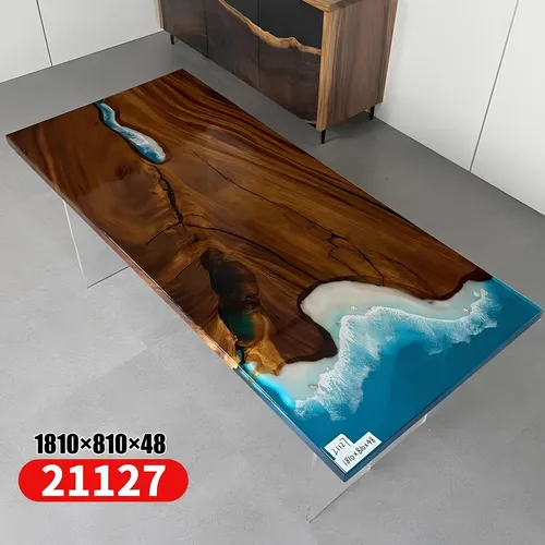 Esstisch River Table - Echtes Holz Flusstisch 181x81cm mit Epoxidharz - Moderner Esstisch aus echtem Holz mit einzigartigem Flussdesign, ideal für bis zu 8 Personen. Perfekt für stilvolle Esszimmer und gesellige Runden.