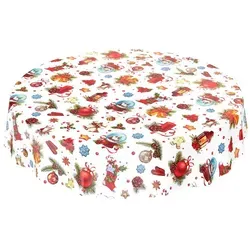 ANRO Tischdecke Wachstuchtischdecke Gartentischdecke Wachstischdecke (Einzelstück 1-tlg), Glatt Rund 140cm wasserabweisend rot Rund | Ø 140 cm x 140 cm x 140 cm x 0.25 mm