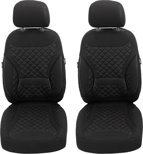 BREMER SITZBEZÜGE für Opel Corsa C (2000-2006) - 2-teiliges Set aus atmungsaktivem Mikrofaser-Velours in Schwarz, passend für Fahrzeuge mit und ohne Sitzheizung. Schützt die Sitze zuverlässig und sorgt für ein gepflegtes Innenraumambiente.