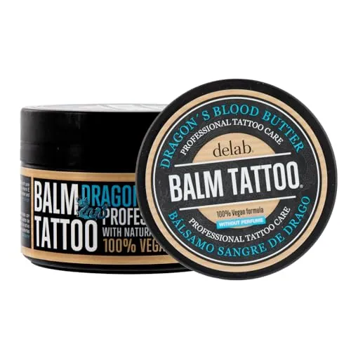BALM TATTOO Dragon's Blood Butter 250 ml ohne Parfüm, vegan, feuchtigkeitsspendend während und nach dem Tätowieren, verengt die Poren, um starkes Ausbluten der Farben zu verhindern