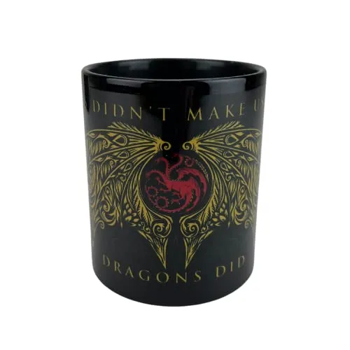 Pyramid International House of the Dragon Tasse in Geschenkbox (Drachenflügel-Design), 325 ml, offizielles Lizenzprodukt, goldfarben, rot