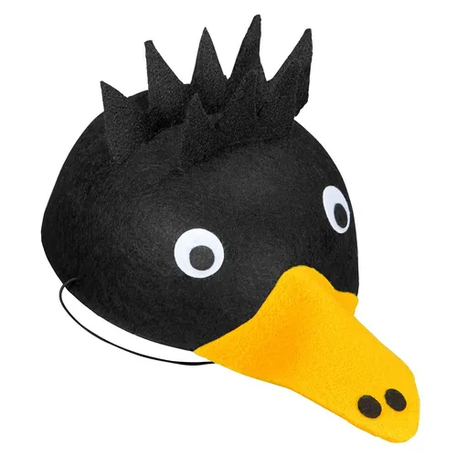 Krähen Mütze für Kinder Kopfbedeckung Kostümmütze Krähe Kappe Vogel Faschingshut