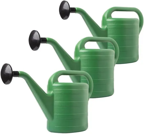 3er Set Kunststoff Gießkanne mit abnehmbarer Düse Kanne 10 Liter grün