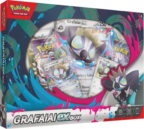 Pokémon Grafaiai ex Box - Entfesseln Sie den giftigen Torrent mit Grafaiai ex, inklusive Promo-Karten und 4 Boosterpacks für Sammler und Spieler