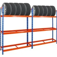 PROREGAL Mega Deal | 2X Reifenregal Tiger XL - Robustes Reifenregal für bis zu 36 Reifen - Reifenständer mit 300 kg Fachlast, unkomplizierte Montage und 5 Jahre Garantie. Ideal für die Aufbewahrung von Reifen in Werkstätten oder Garagen.