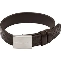 Emporio Armani Bracelet en Cuir argenté Pour Homme, EGS3135040 - Armschmuck aus hochwertigem braunem Leder mit gebürstetem Finish, ideal für stilvolle Akzente im Alltag.