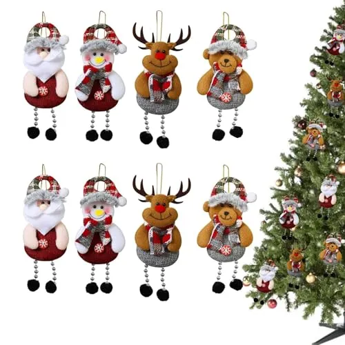Stück Baumpuppen Weihnachtsanhänger Weihnachtsbaumschmuck,Tragen Weihnachtsmann Schneemann Elch Usw Baumschmuck Weihnachtsbaum Anhänger,DIY Weihnachtsbaumanhänger Geschenk Basteln 8