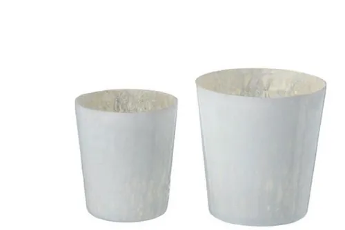 BOLTZE GRUPPE GmbH Windlicht Windlicht Glas lackiert weiß H14/15 cm Ø 12/15 cm 2er Set