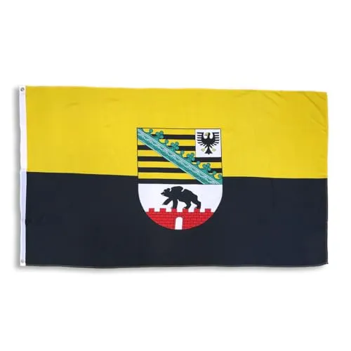 Sonia Originelli premium Fahne für jede Gelegenheit - hissfertig & wetterfest -Größe: ca. 90 x 150 cm, Farbe: Sachsenanhalt